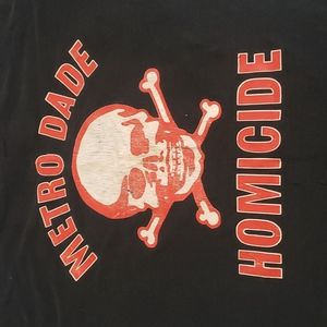 XL Metro-Dade Miami Homicide T shirt in black Double Sided